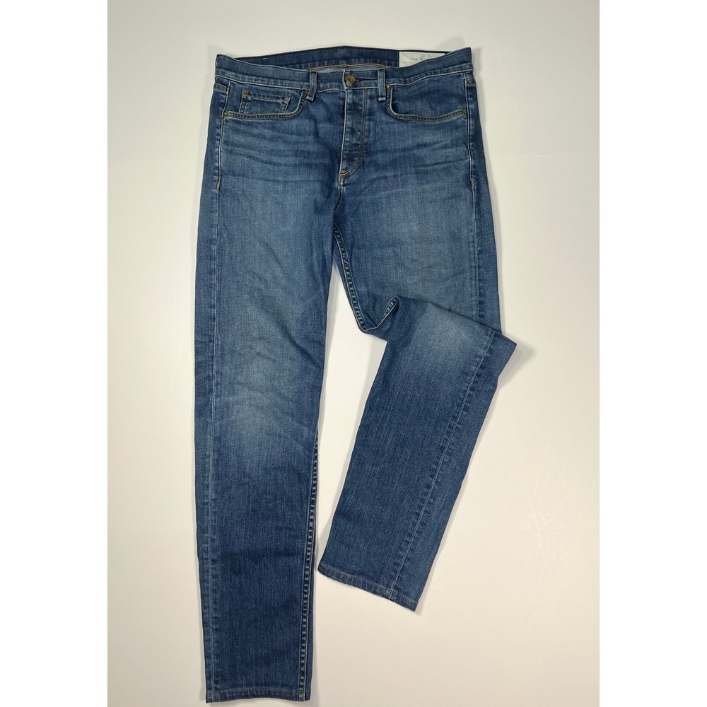 Rag & Bone Fit 2 Slim Jeans Mens 33 Blue Throop Medium Wash Button Fly
